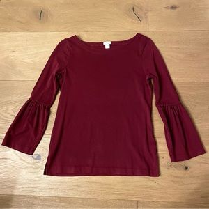 J. Crew Bell Sleeve Long Sleeve Top